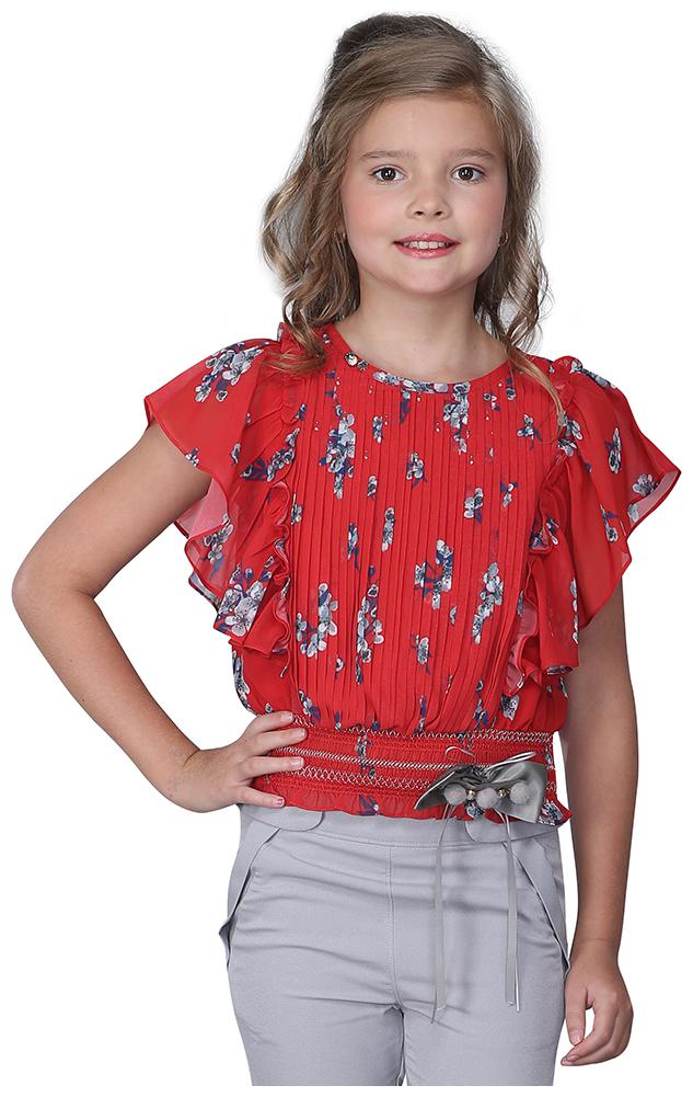 

Cutecumber Girl Georgette Floral Top - Red