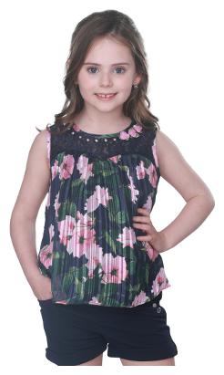 

Cutecumber Girl Georgette Printed Top - Blue