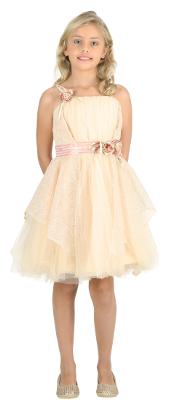 

Cutecumber Cream Net Sleeveless Knee Length Princess Frock ( Pack of 1 )