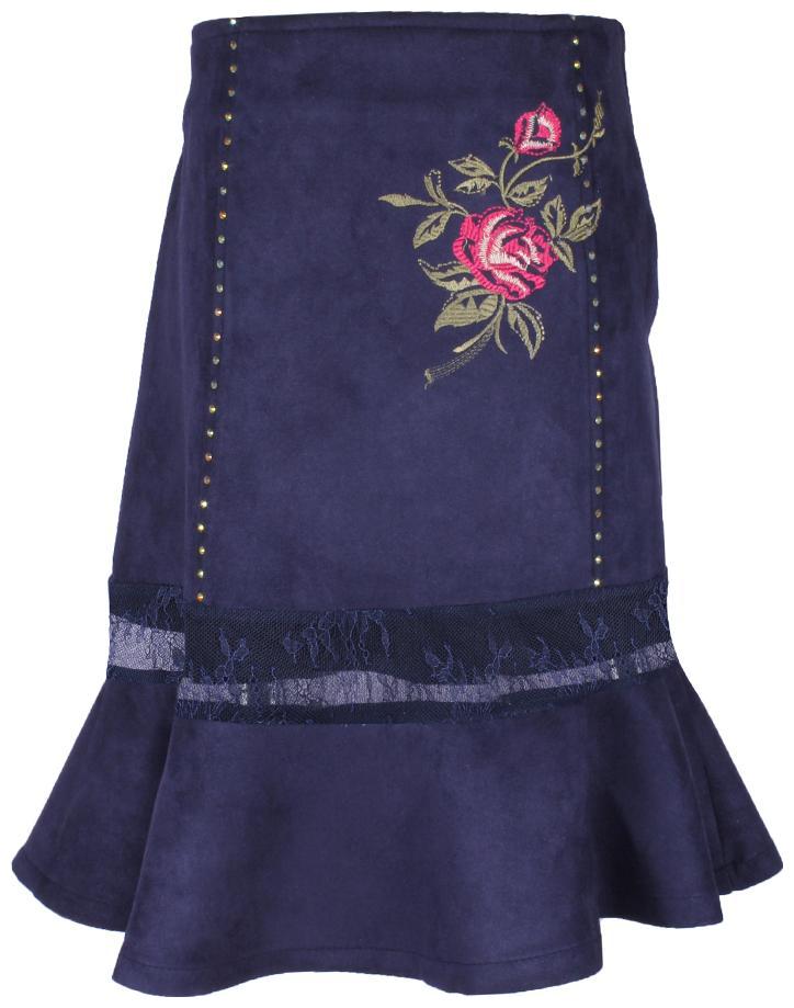 

Cutecumber Baby girl Polyester Embroidered Skirt - Blue