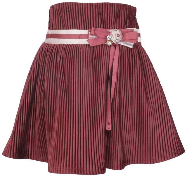 Cutecumber Girl Velvet Embellished A- line skirt - Purple