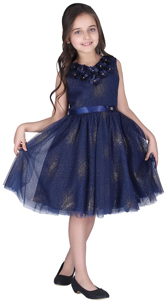 

Cutecumber Blue Net Sleeveless Knee Length Princess Frock ( Pack of 1 )