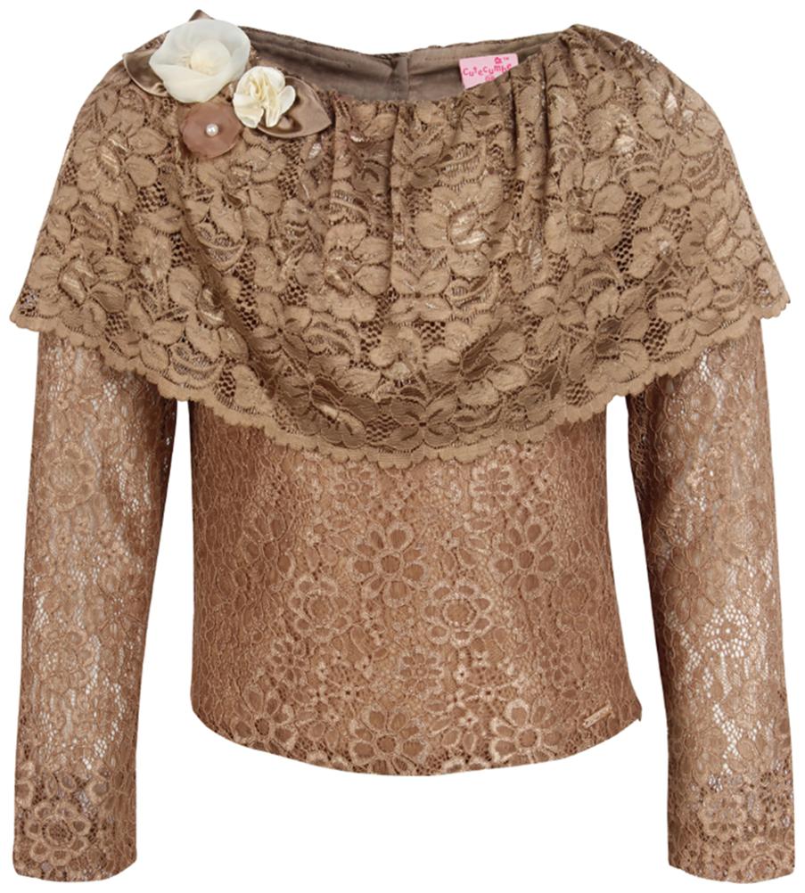 

Cutecumber Girl Lace Solid Top - Brown