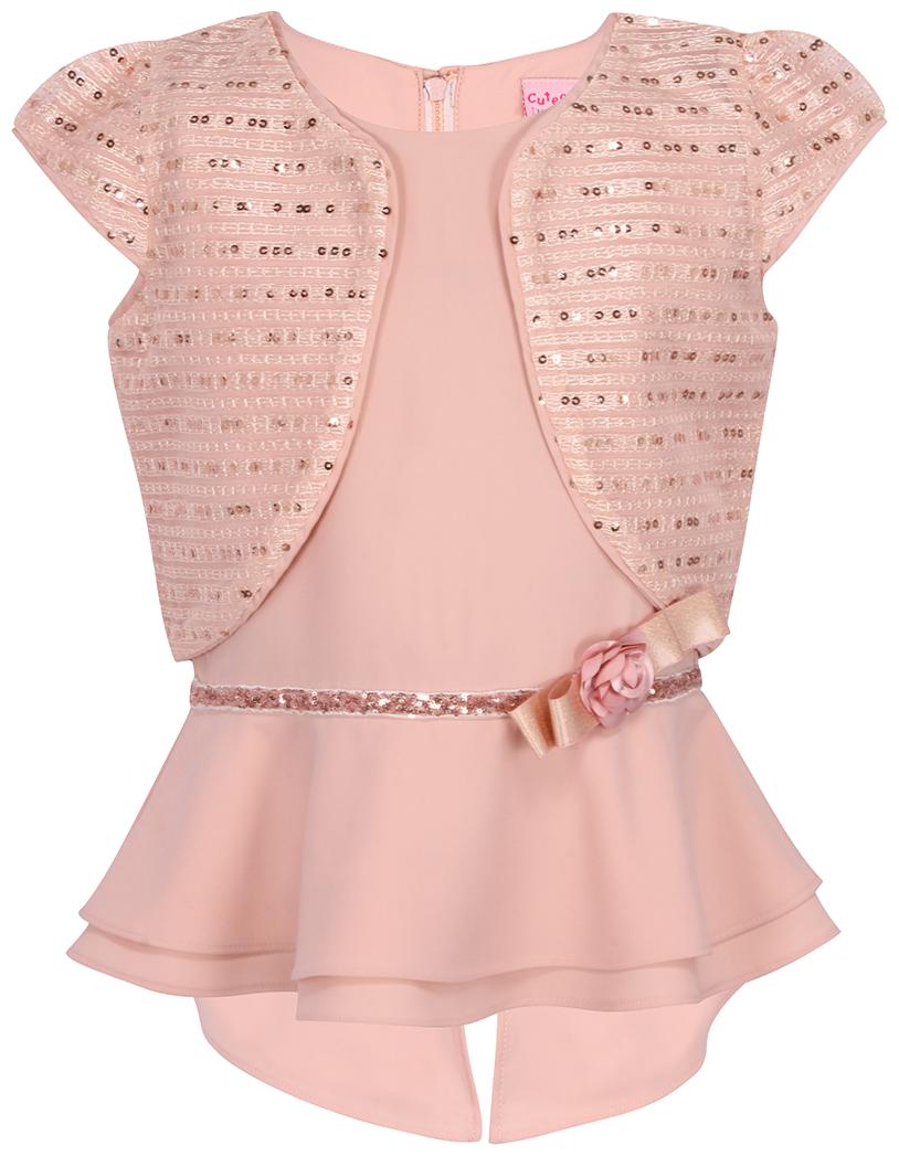 

Cutecumber Girl Georgette Embellished Top - Pink