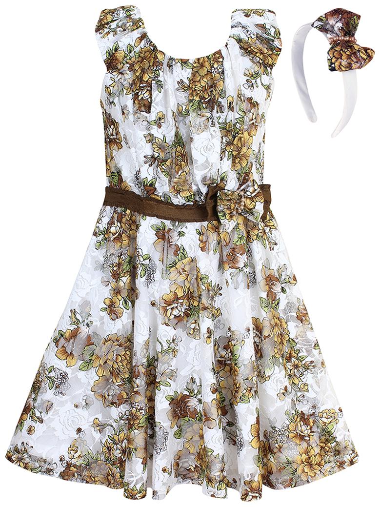 

Cutecumber Baby girl Blended Solid Princess frock - Brown