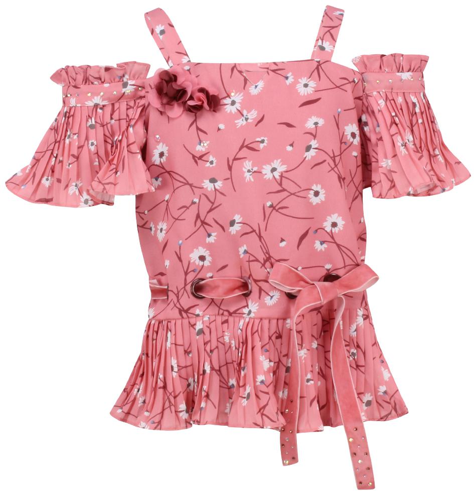 

Cutecumber Girl Georgette Floral Top - Pink