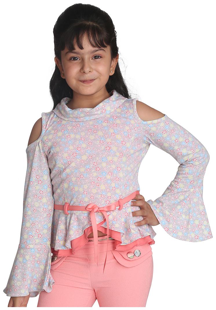 

Cutecumber Girl Cotton Floral Top - White