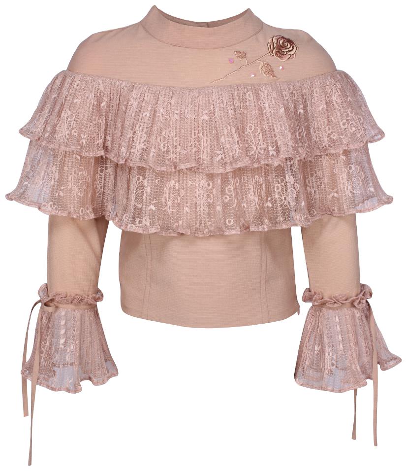 

Cutecumber Georgette Embellished Top for Baby Girl - Brown