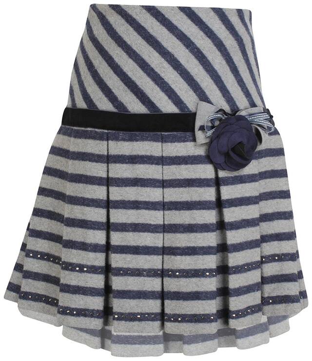 Cutecumber Girl Blended Solid Flared skirt - Grey