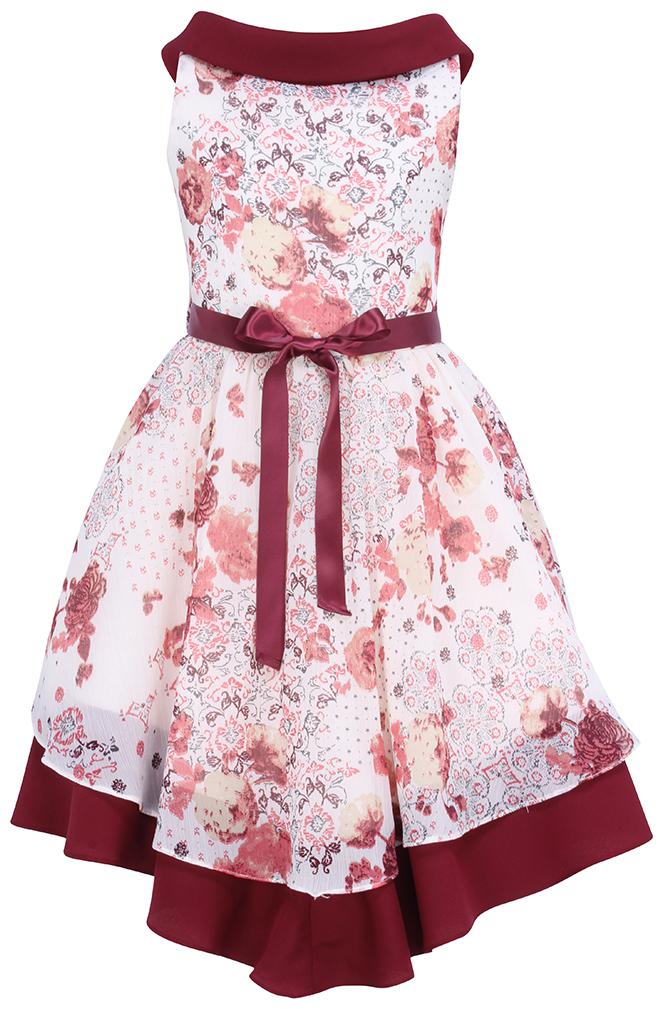 

Cutecumber Maroon Beige Georgette Sleeveless Knee Length Princess Frock ( Pack of 1 )