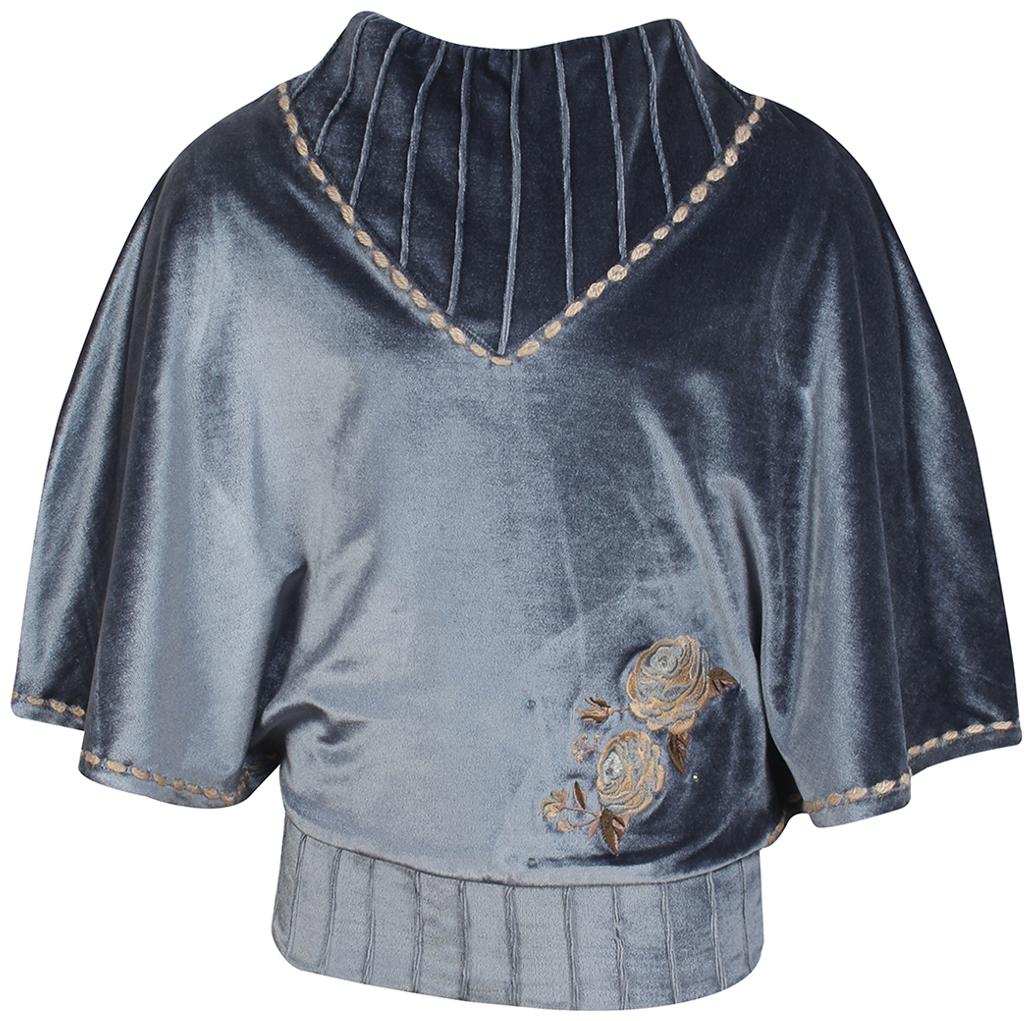 

Cutecumber Girl Blended Embellished Top - Grey
