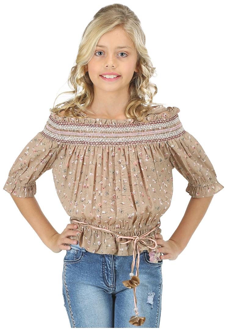 

Cutecumber Girl Georgette Solid Top - Beige