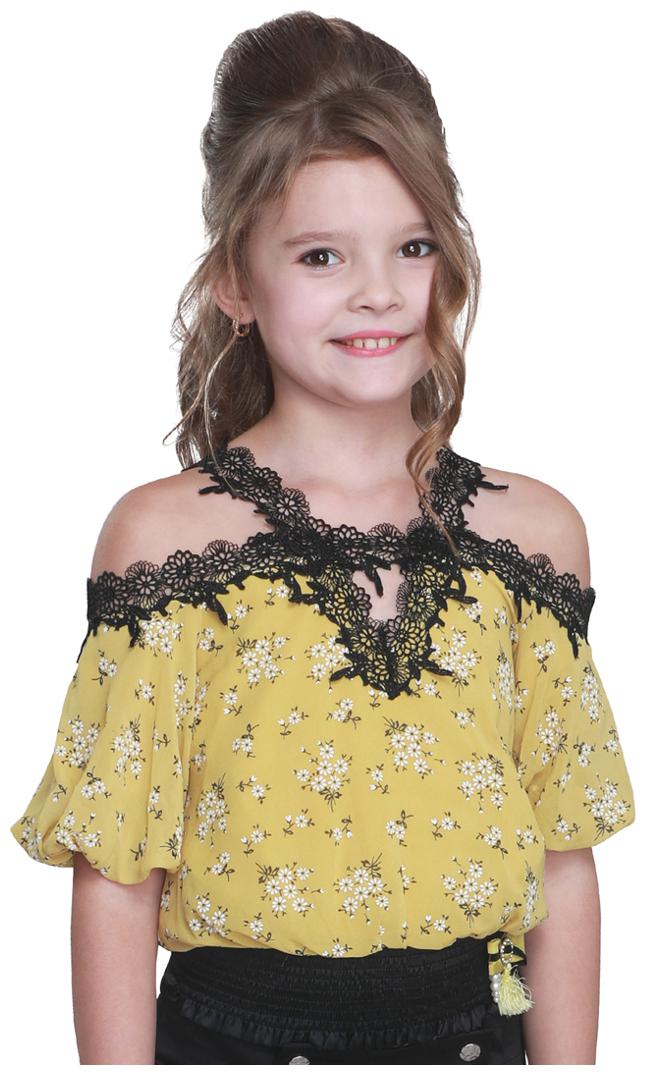 

Cutecumber Georgette Solid Top for Baby Girl - Yellow