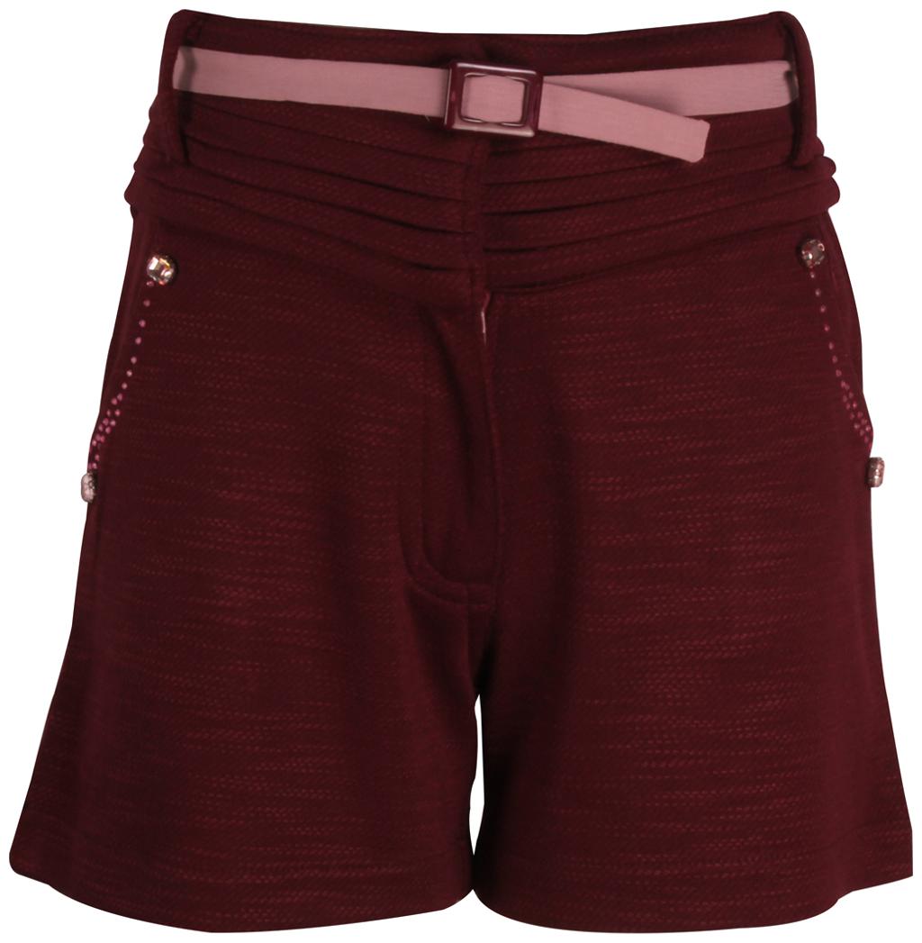 

Cutecumber Girl Polyester Solid Regular shorts - Maroon