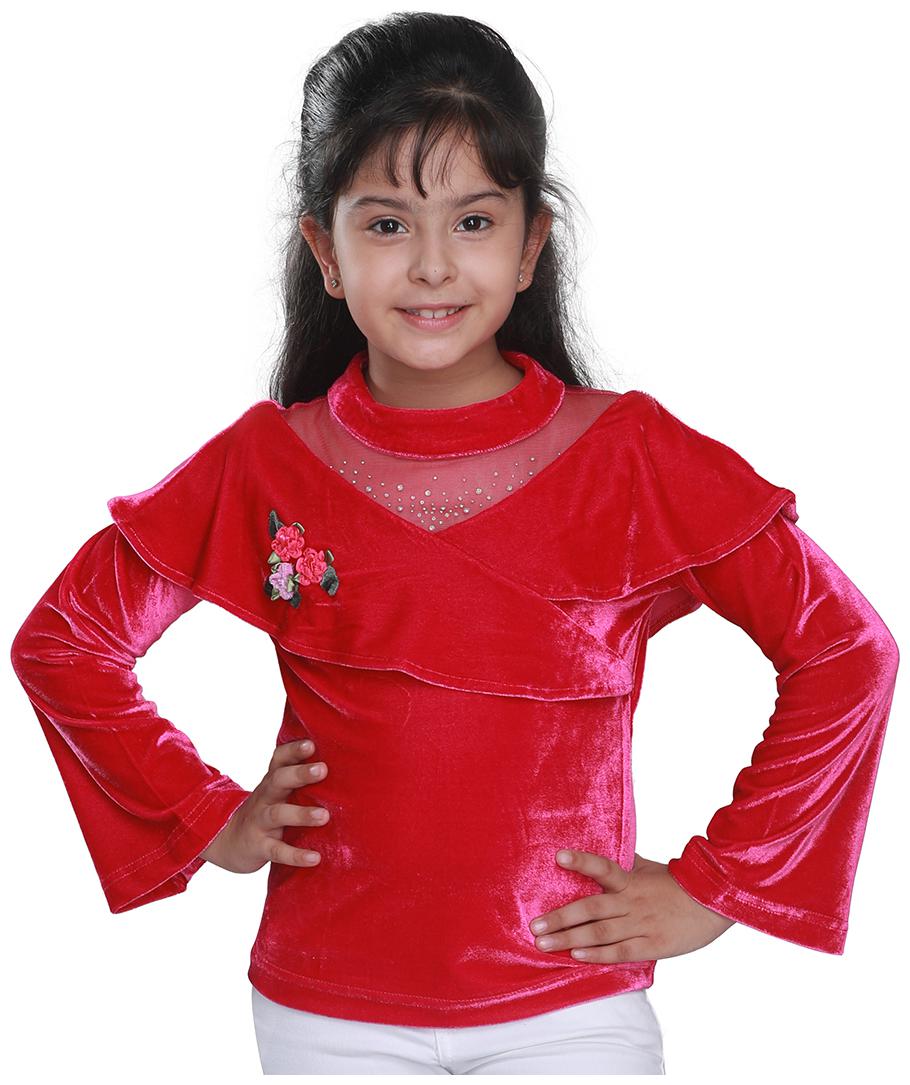 

Cutecumber Polyester Solid Top for Baby Girl - Pink