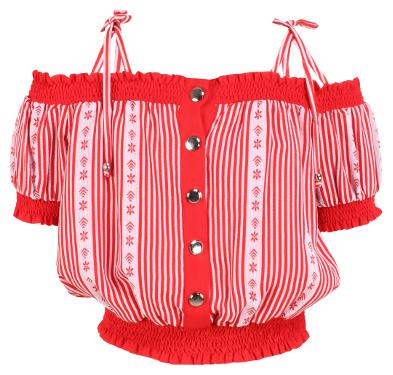 

Cutecumber Girl Georgette Solid Top - Red