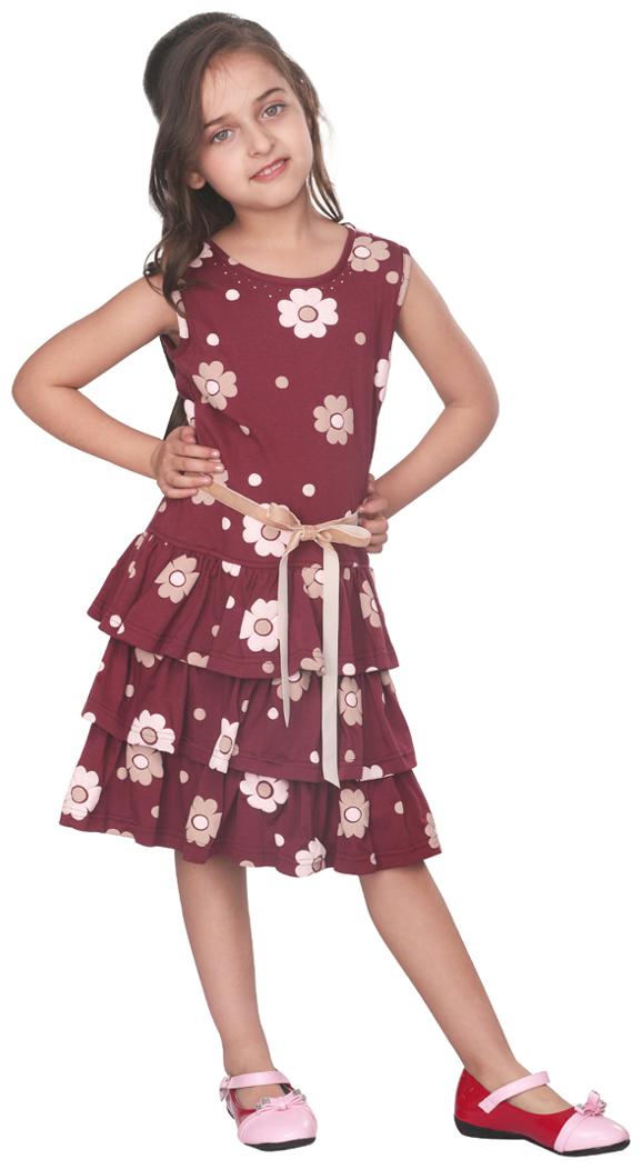 

Cutecumber Baby girl Cotton Solid Princess frock - Maroon