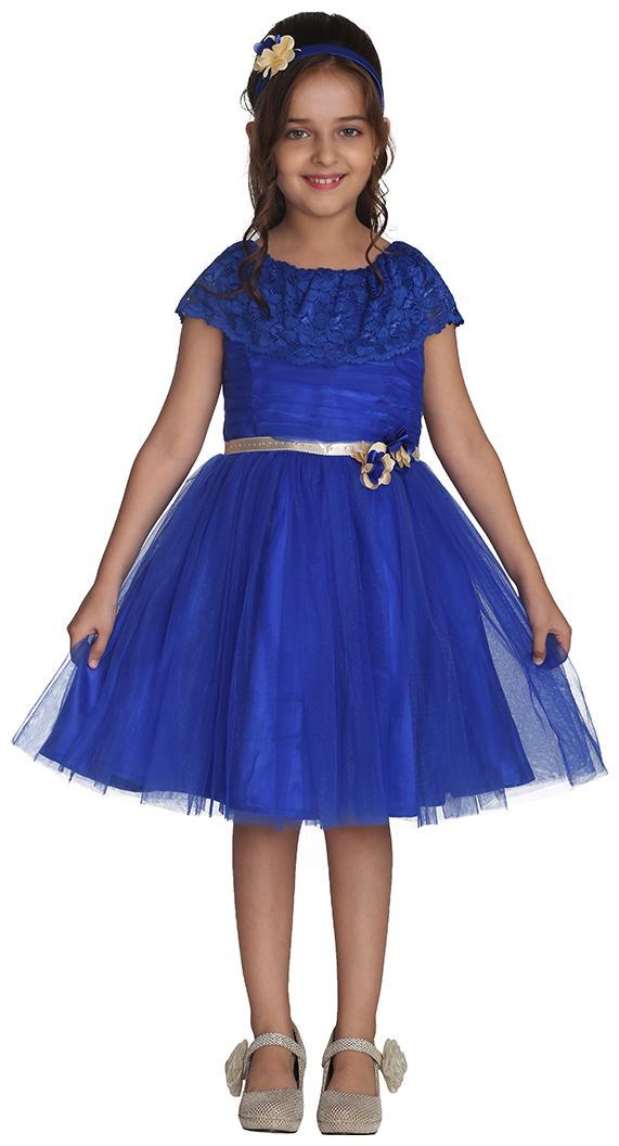 

Cutecumber Blue Net Sleeveless Knee Length Princess Frock ( Pack of 2 )