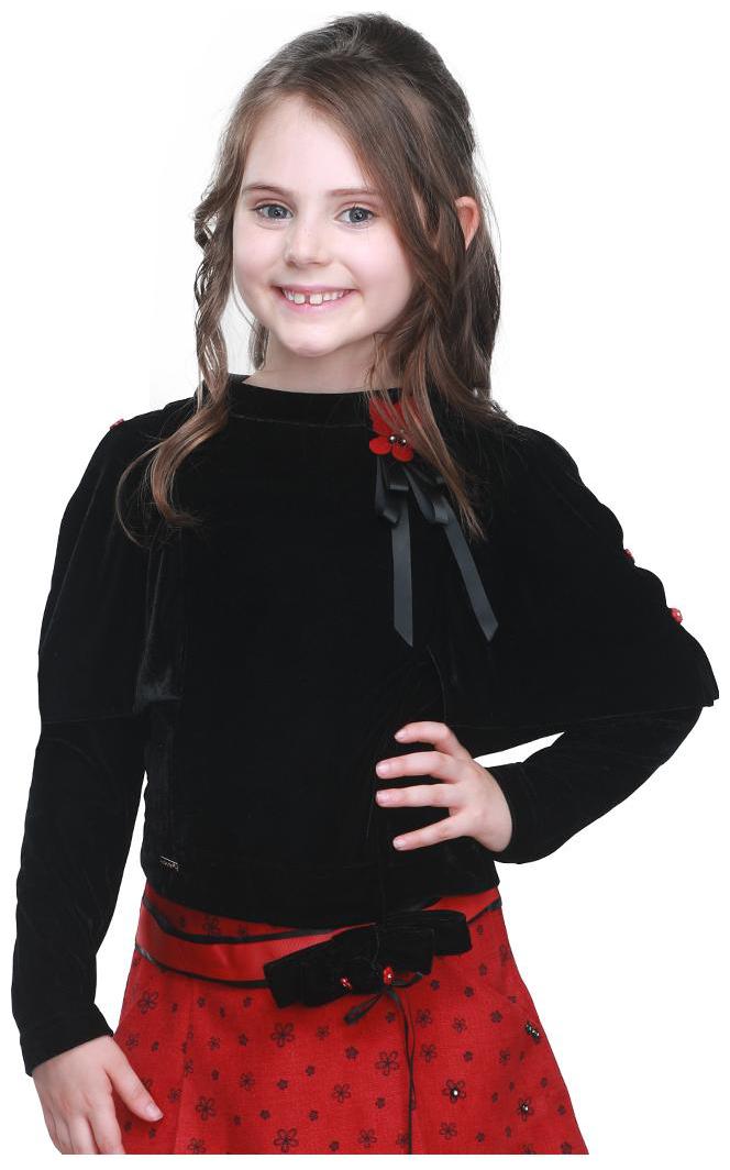 

Cutecumber Girl Polyester Embellished Top - Black