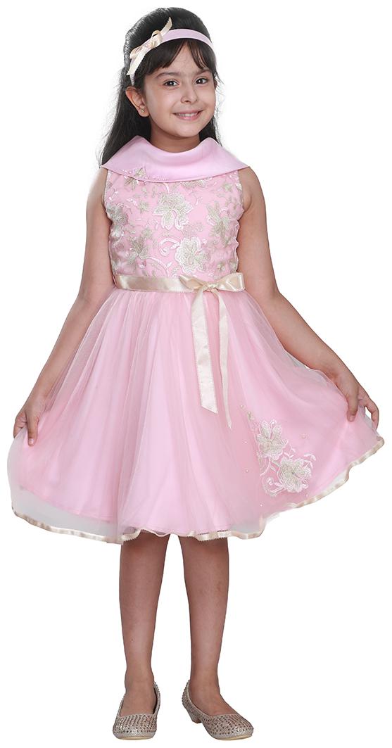 

Cutecumber Baby girl Net Solid Princess frock - Pink