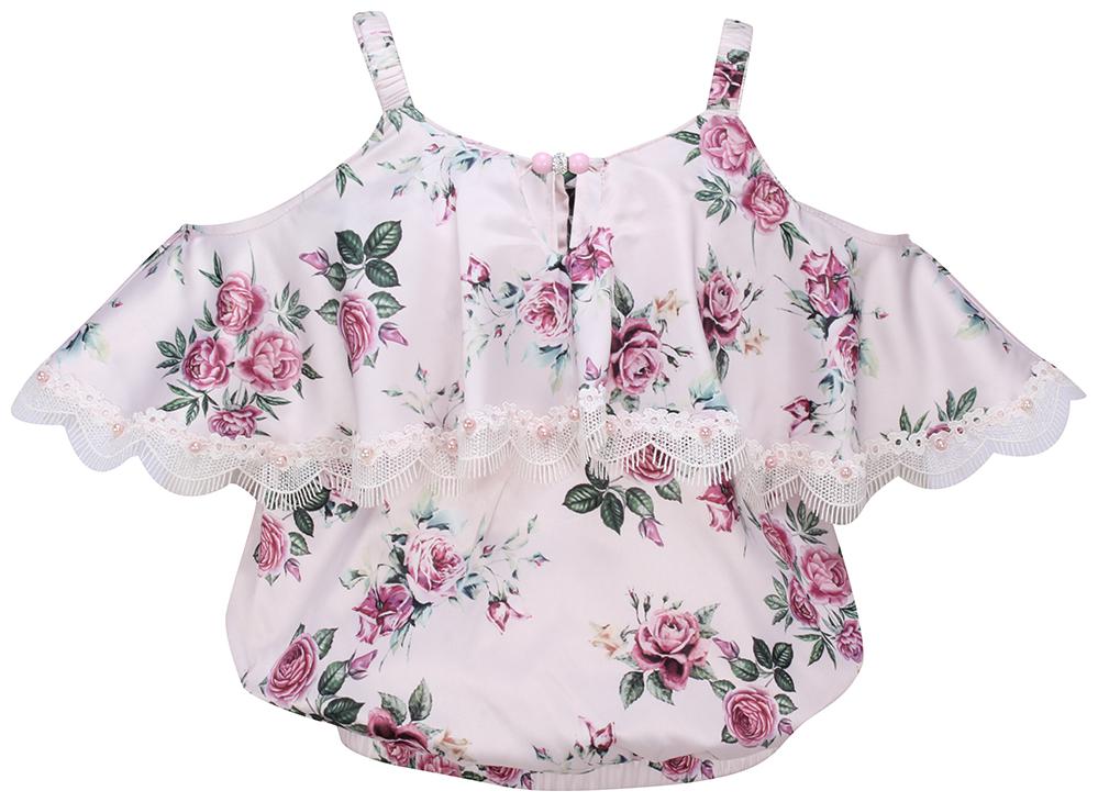 

Cutecumber Girl Satin Floral Top - Multi