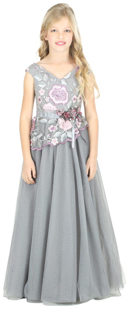 

Cutecumber Baby girl Net Solid Princess frock - Grey