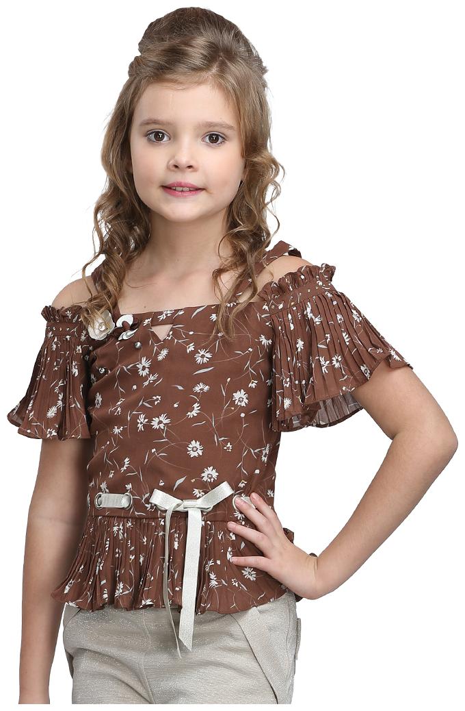 

Cutecumber Girl Georgette Floral Top - Brown