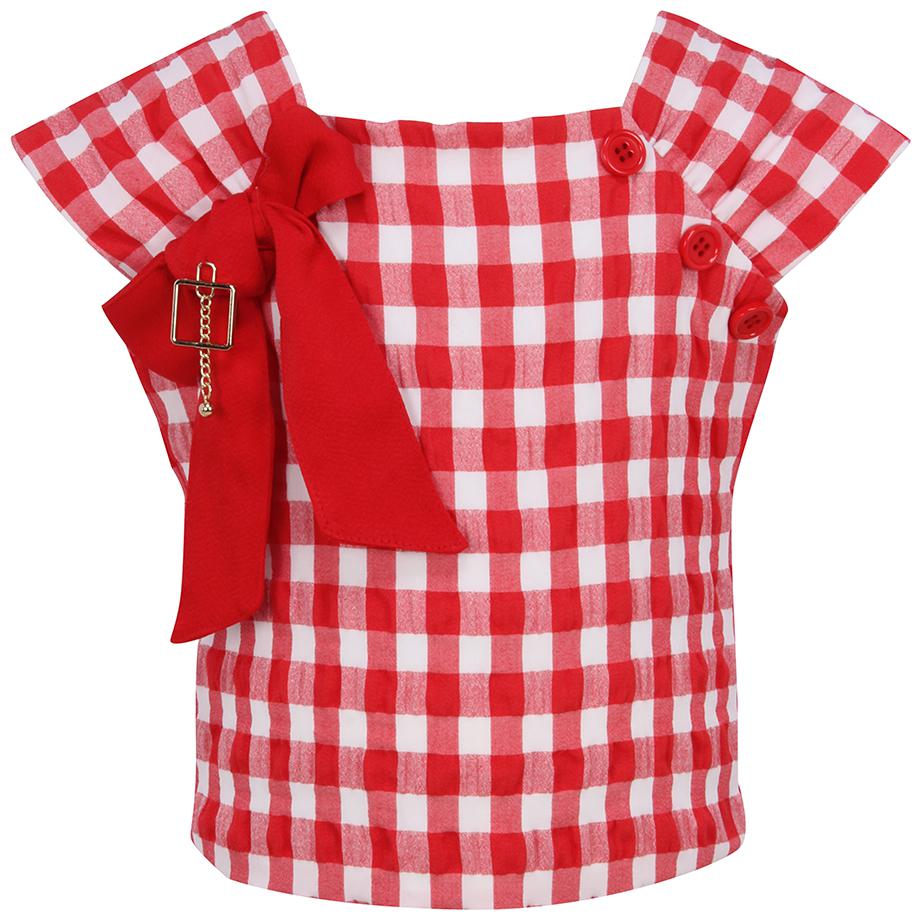

Cutecumber Cotton Checked Top for Baby Girl - Red