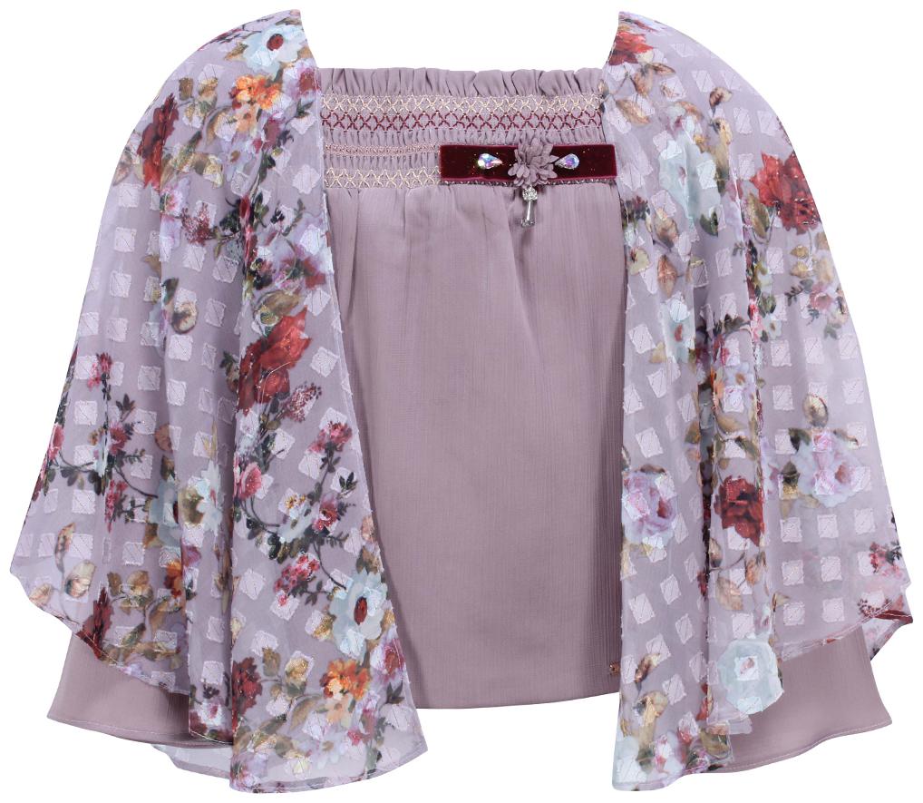 

Cutecumber Girl Georgette Floral Top - Grey