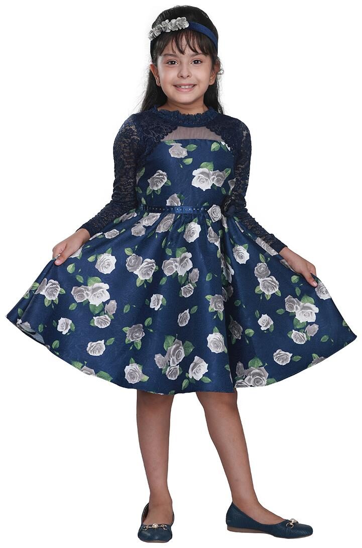 

Cutecumber Baby girl Polyester Solid Winter frock - Blue