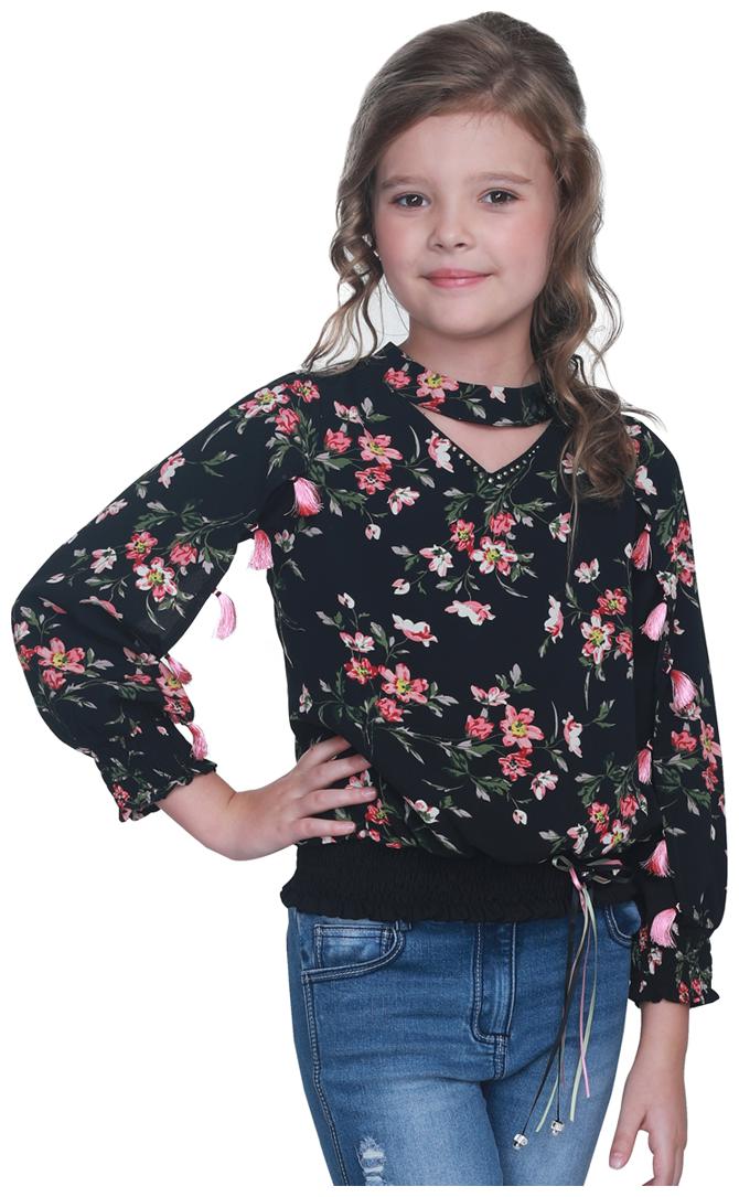 

Cutecumber Georgette Solid Top for Baby Girl - Black