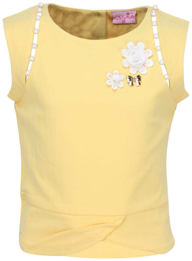 

Cutecumber Girl Polyester Embellished Top - Yellow