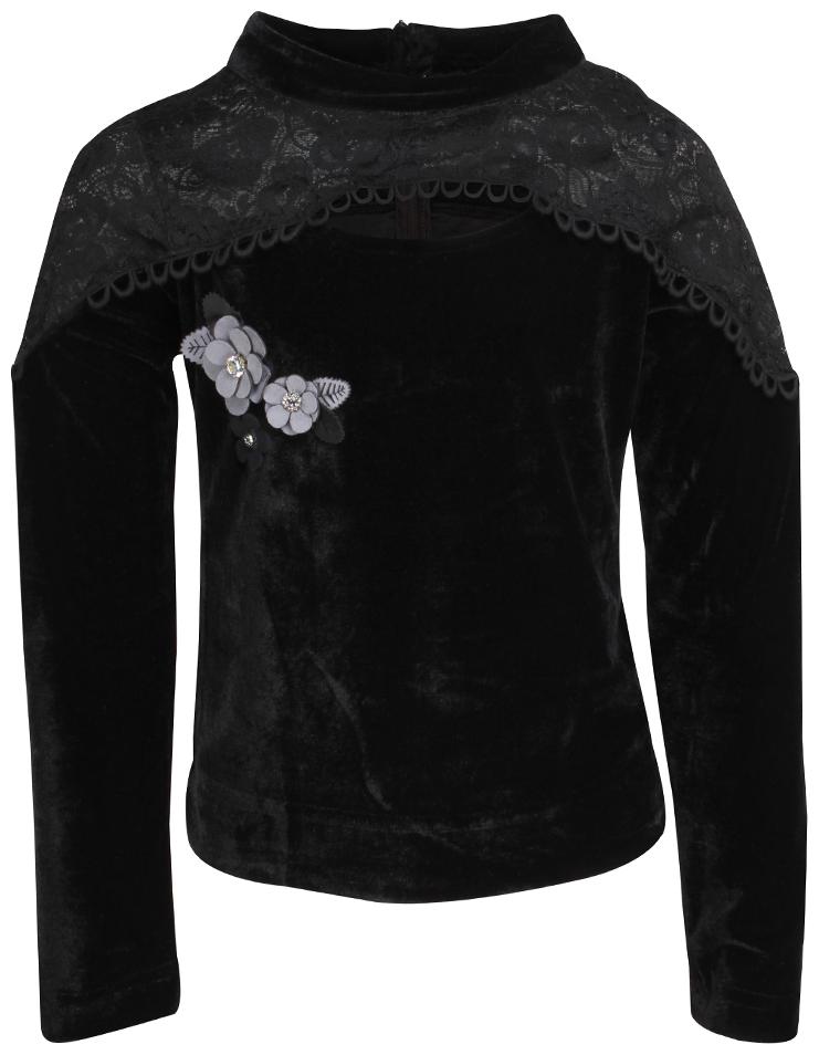 

Cutecumber Polyester Embellished Top for Baby Girl - Black