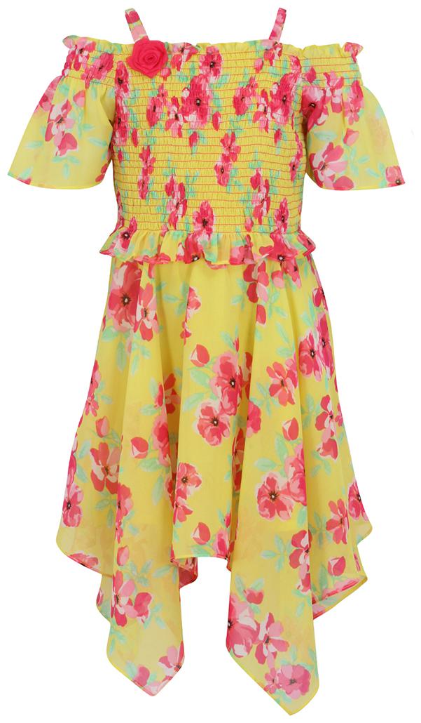 

Cutecumber Yellow Georgette Short Sleeves Knee Length Princess Frock ( Pack of 1 )