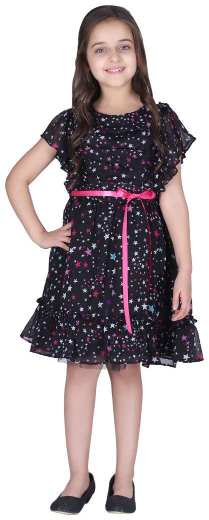 Cutecumber Girls Smart Casual Georgette Dress