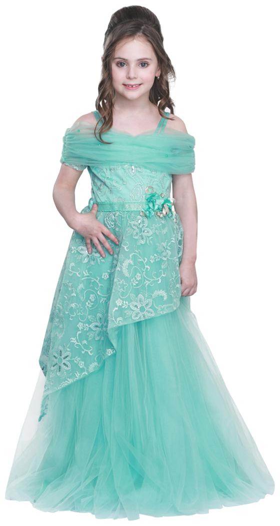 

Cutecumber Baby girl Net Solid Princess frock - Green
