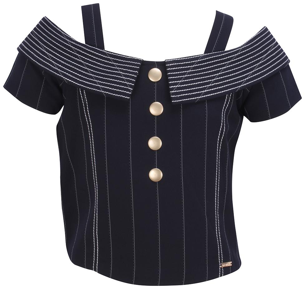 

Cutecumber Girl Polyester Embellished Top - Blue