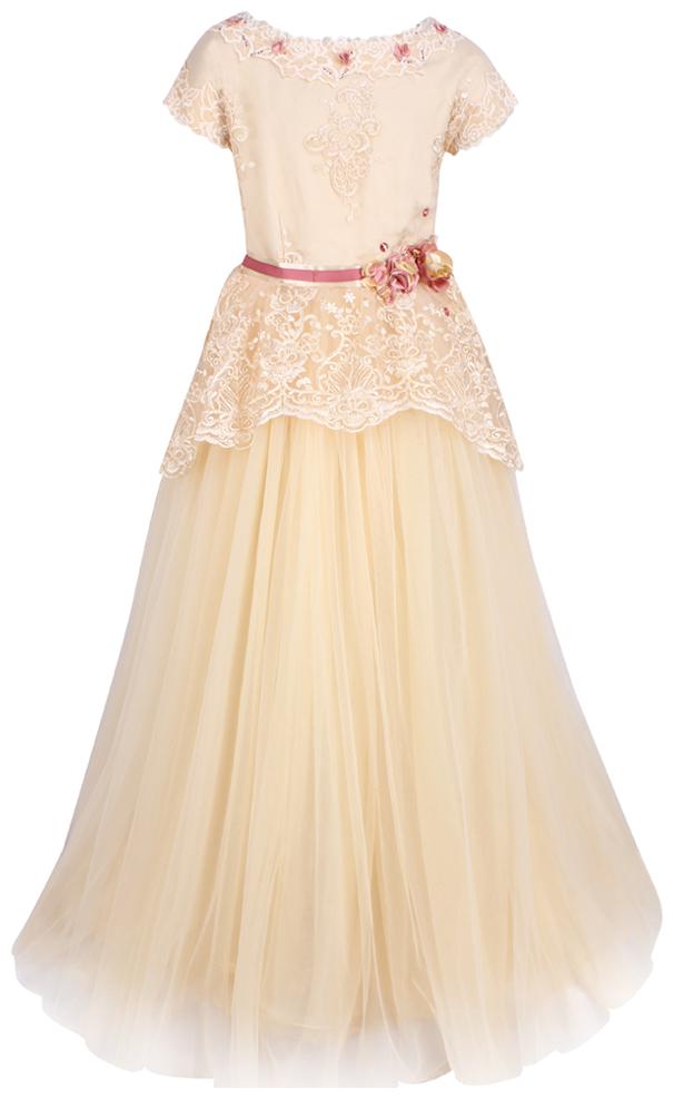 

Cutecumber Baby girl Net Solid Princess frock - Cream