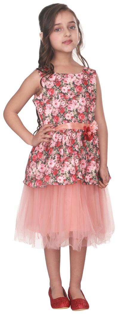 

Cutecumber Orange Net Sleeveless Knee Length Princess Frock ( Pack of 1 )