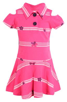 

Cutecumber Pink Cotton Short Sleeves Knee Length Princess Frock ( Pack of 1 )