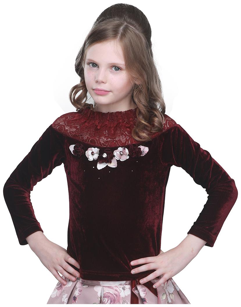 

Cutecumber Girl Polyester Embellished Top - Maroon