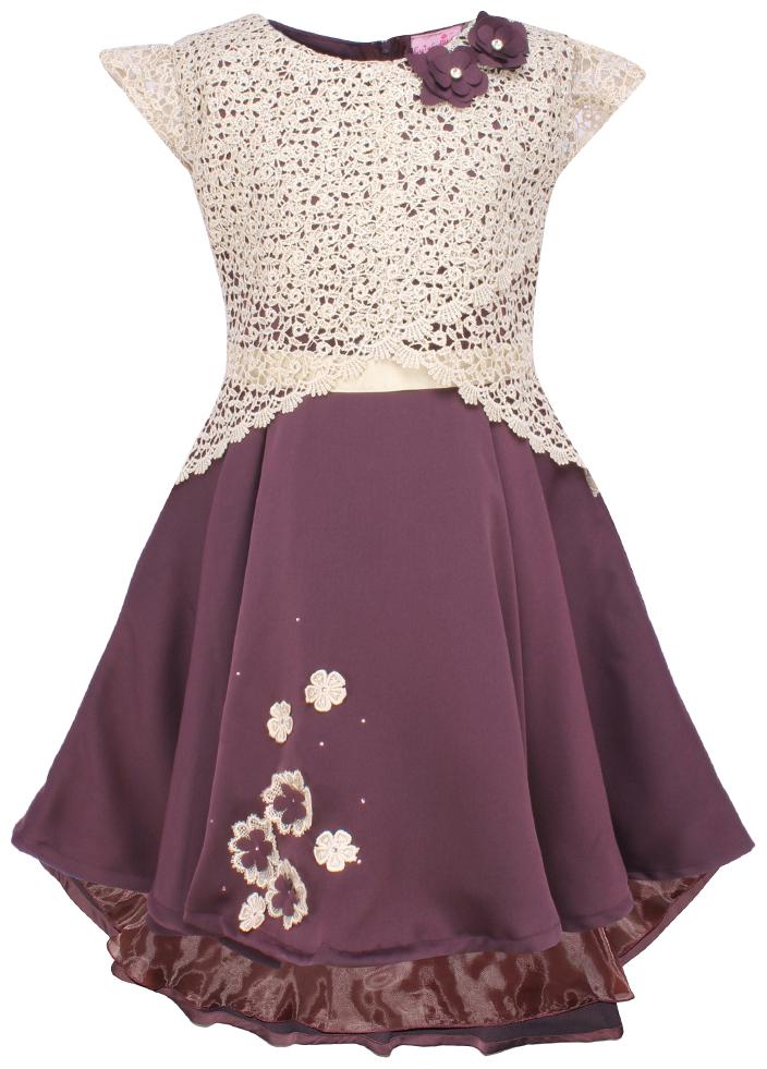 

Cutecumber Purple Satin Short Sleeves Knee Length Princess Frock ( Pack of 1 )