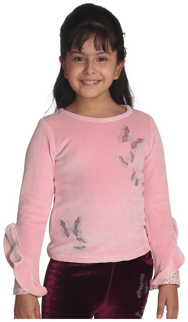 

Cutecumber Girl Polyester Embellished Top - Pink
