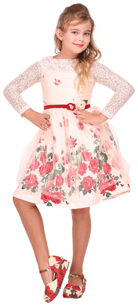 

Cutecumber Baby girl Blended Floral Princess frock - Cream