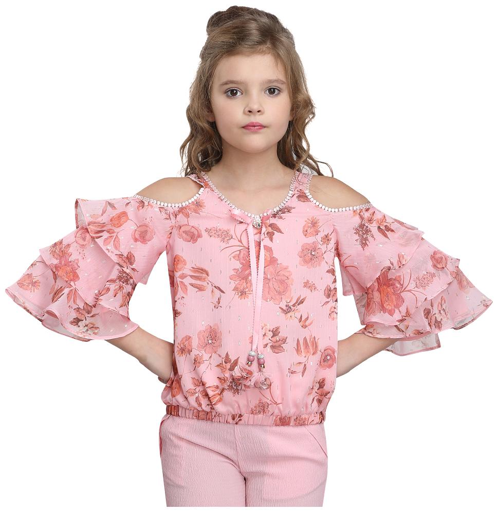 

Cutecumber Georgette Floral Top for Baby Girl - Pink