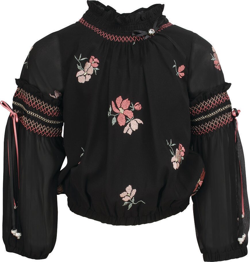 

Cutecumber Georgette Solid Top for Baby Girl - Black