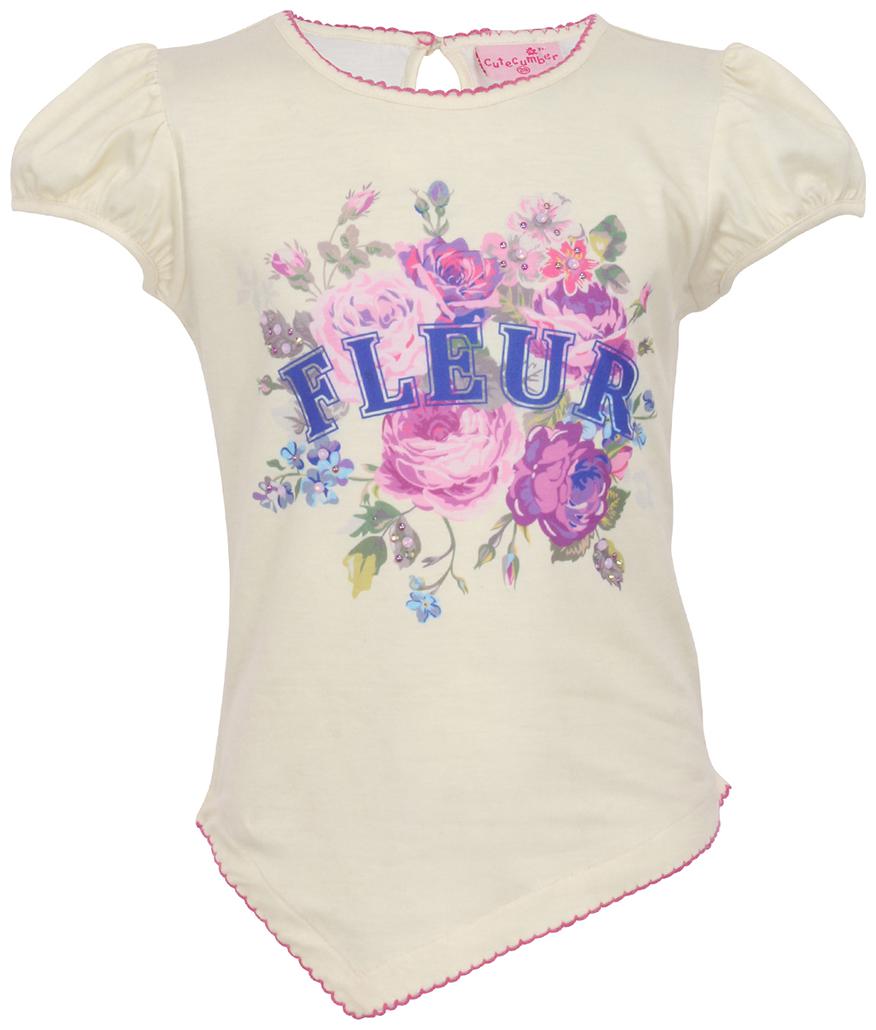 

Cutecumber Girl Knitted Floral Top - Cream