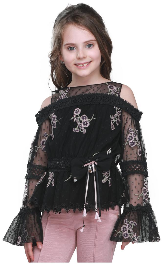 

Cutecumber Girl Net Embellished Top - Black