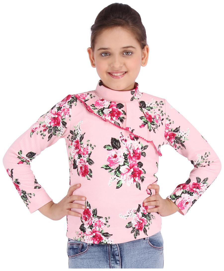 

Cutecumber Girl Knitted Floral Top - Pink