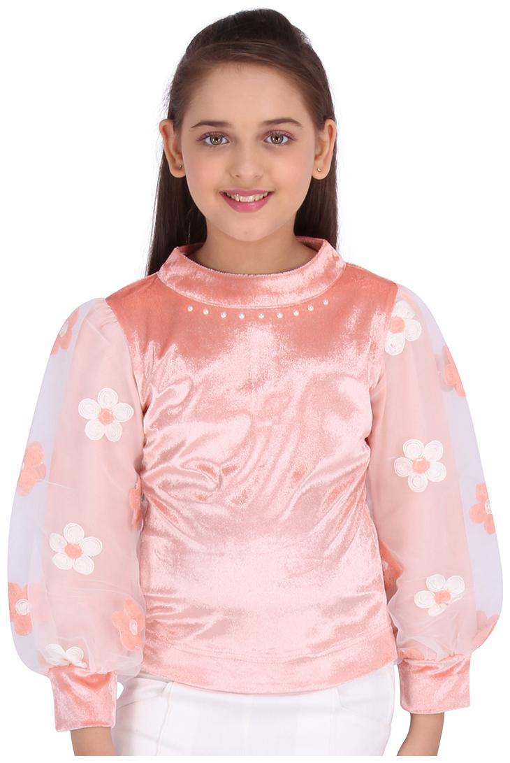 

Cutecumber Girl Knitted Embellished Top - Pink